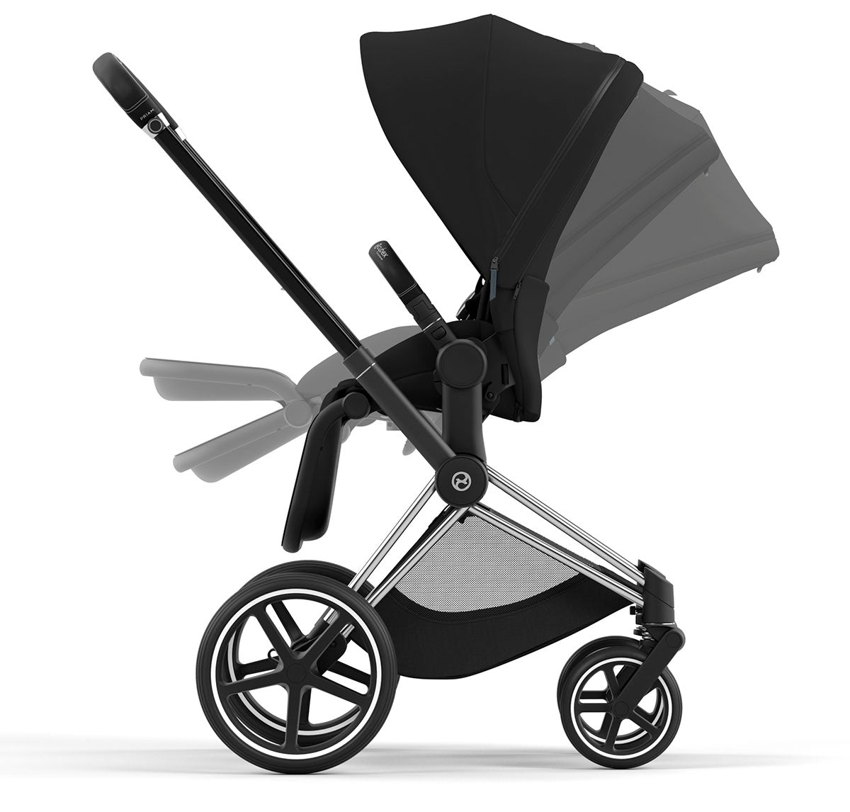 Cybex Priam 4 Stroller (One Box) - Chrome / Black / Deep Black