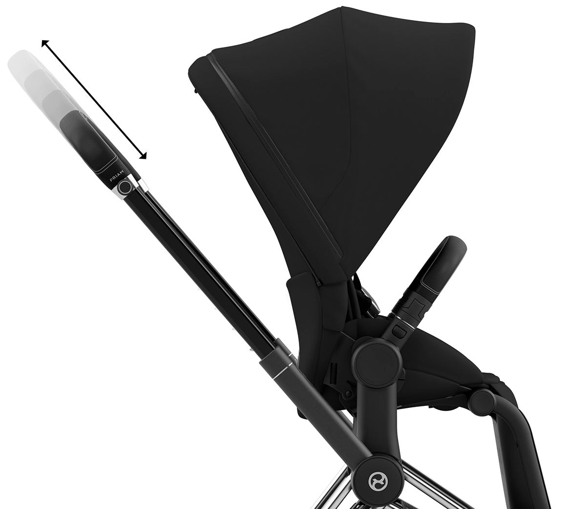 Cybex Priam 4 Stroller (One Box) - Chrome / Black / Deep Black