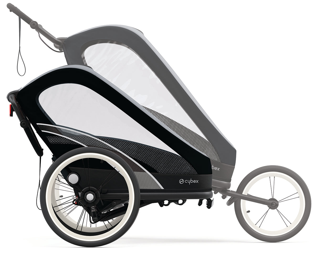 Cybex Zeno Multisport Trailer Bundle - Black Frame + Medal Grey Seat Pack