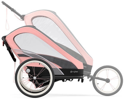 Cybex Zeno Multisport Trailer Bundle - Black/Pink Frame + Medal Grey Seat Pack