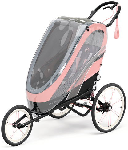 Cybex Zeno Multisport Trailer Bundle - Black/Pink Frame + Medal Grey Seat Pack