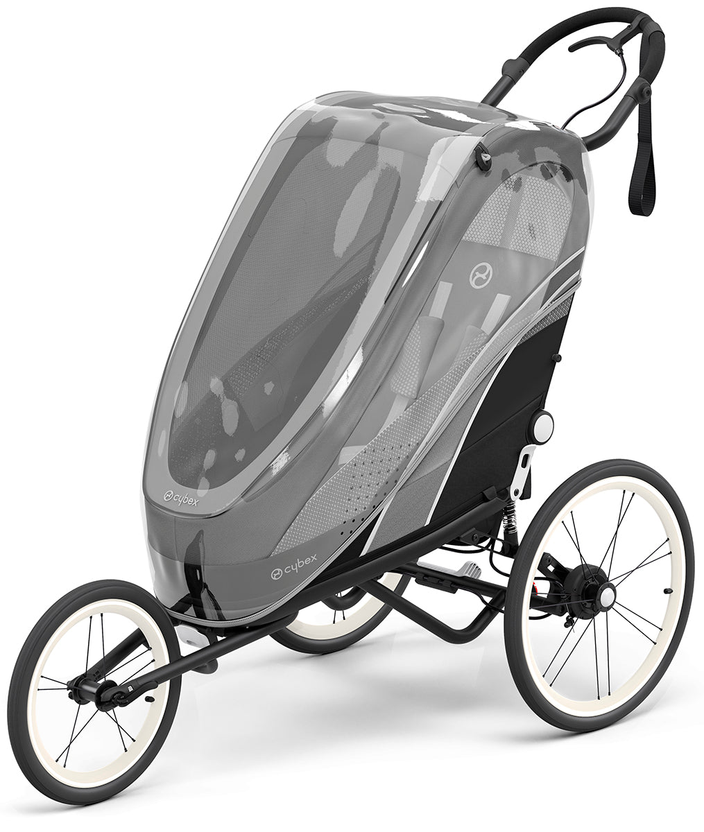 Cybex Zeno Multisport Trailer Bundle - Cream/Orange Frame + All Black Seat Pack