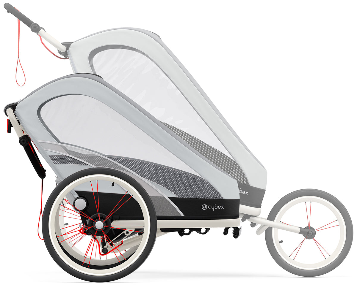 Cybex Zeno Multisport Trailer Bundle - Cream/Orange Frame + Medal Grey Seat Pack