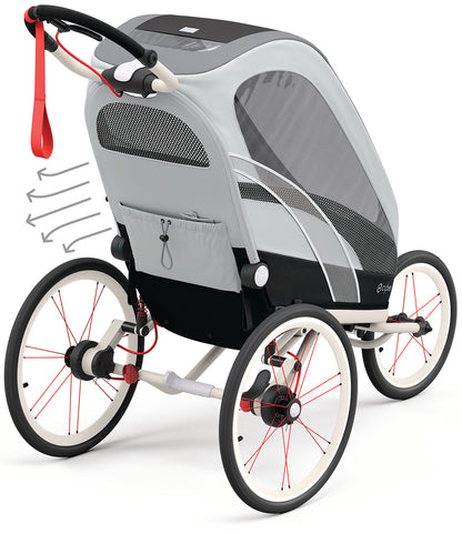 Cybex Zeno Multisport Trailer Bundle - Cream/Orange Frame + Medal Grey Seat Pack