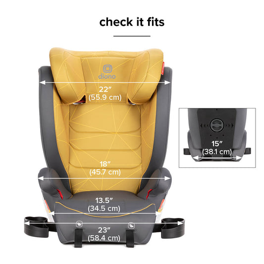 Diono Monterey 2XT Latch 2-in-1 Booster Car Seat - Yellow Sulphur