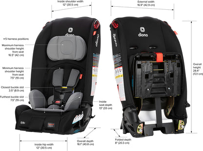 Diono Radian 3R Narrow All-in-One Convertible Car Seat - Black Storm