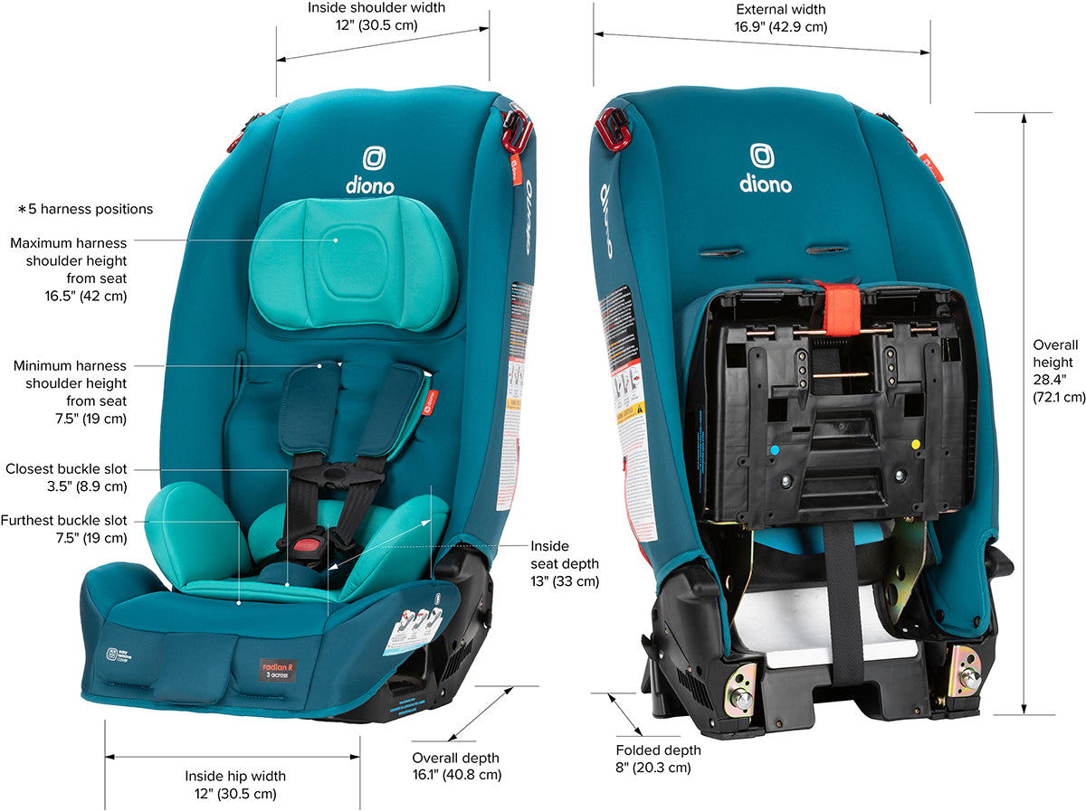 Diono Radian 3R Narrow All-in-One Convertible Car Seat - Blue Razz Ice