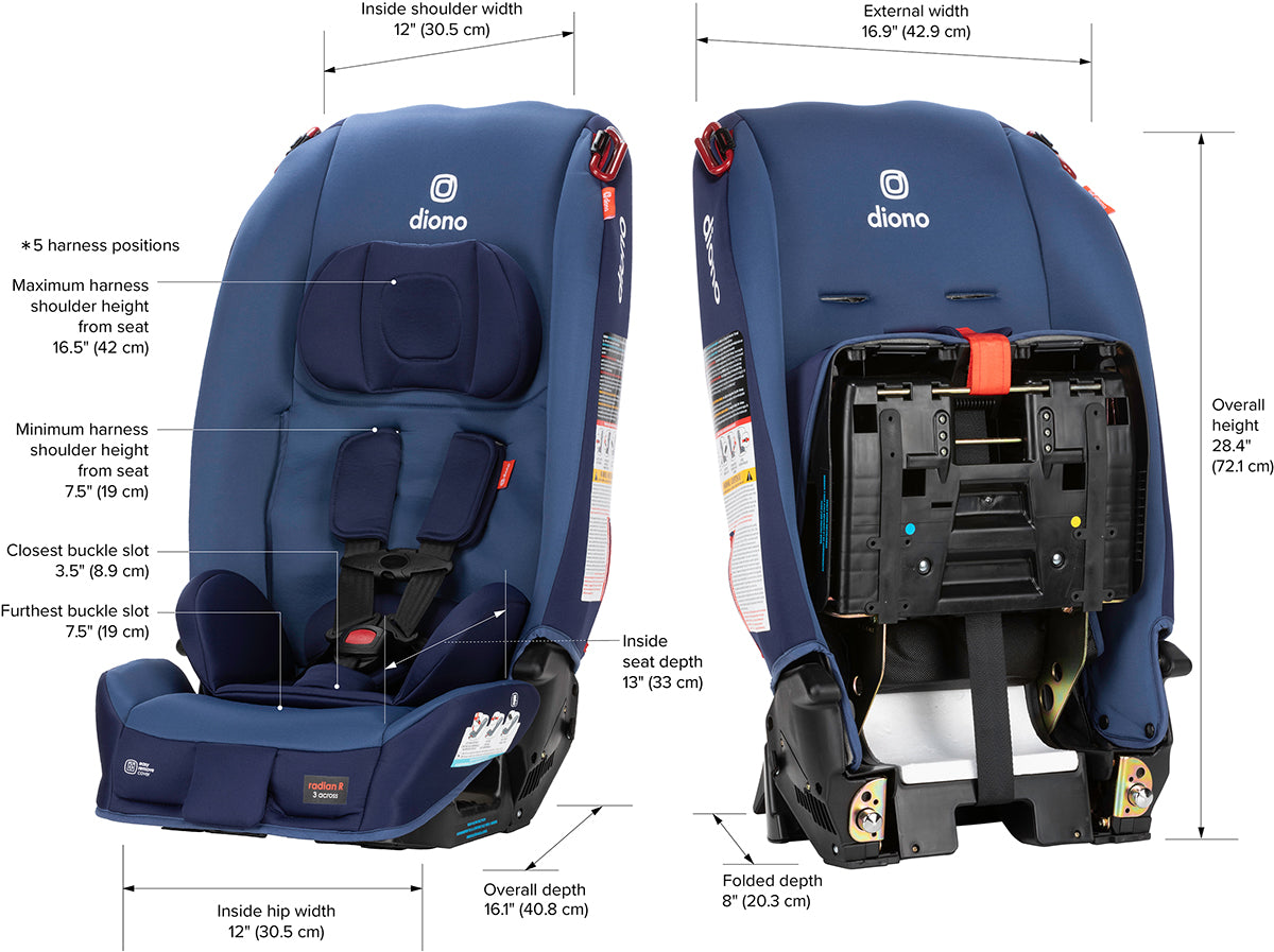 Diono Radian 3R Narrow All-in-One Convertible Car Seat - Blue Surge