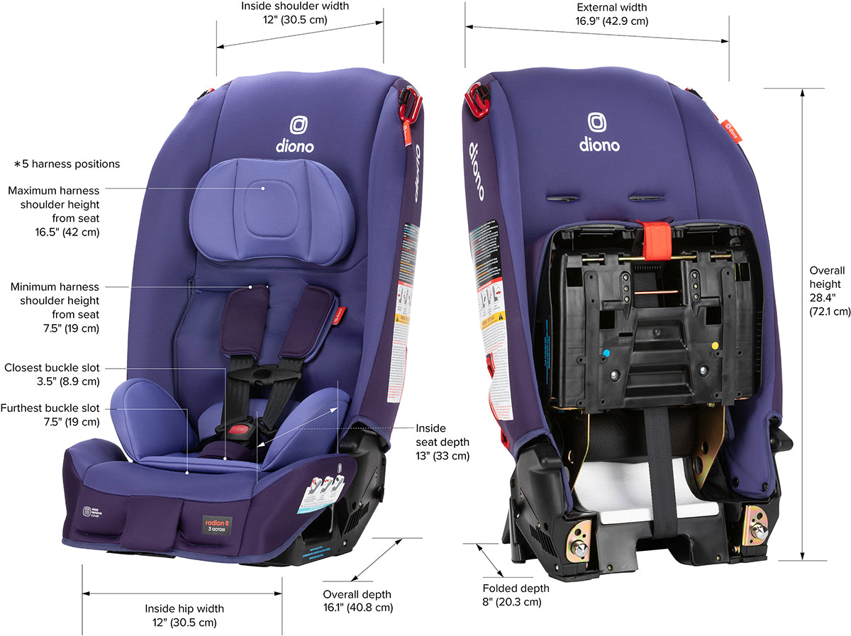 Diono Radian 3R Narrow All-in-One Convertible Car Seat - Purple Wildberry