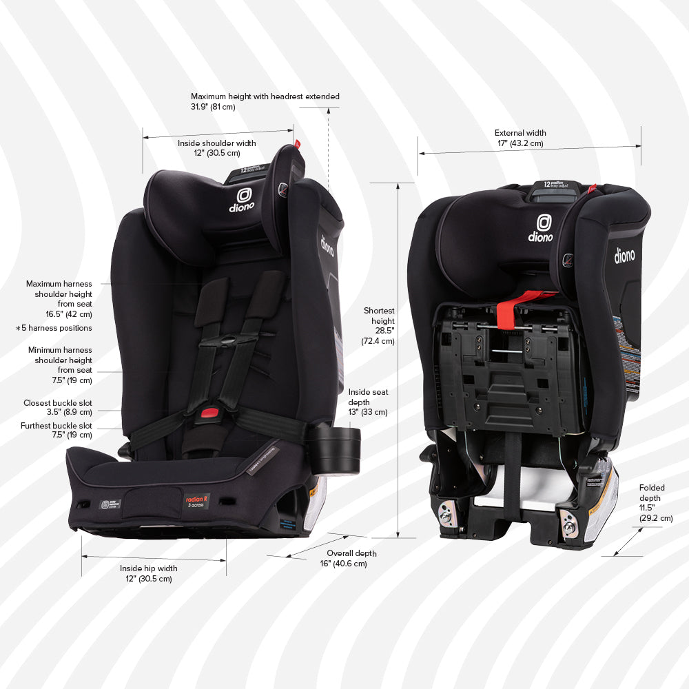 Diono Radian 3R SafePlus All-in-One Convertible Car Seat - Jet Black