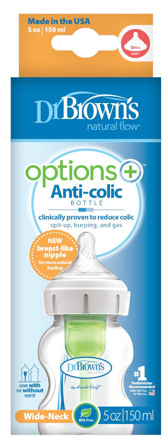 Dr. Brown's Options+ Wide-Neck Baby Bottle, 5 oz