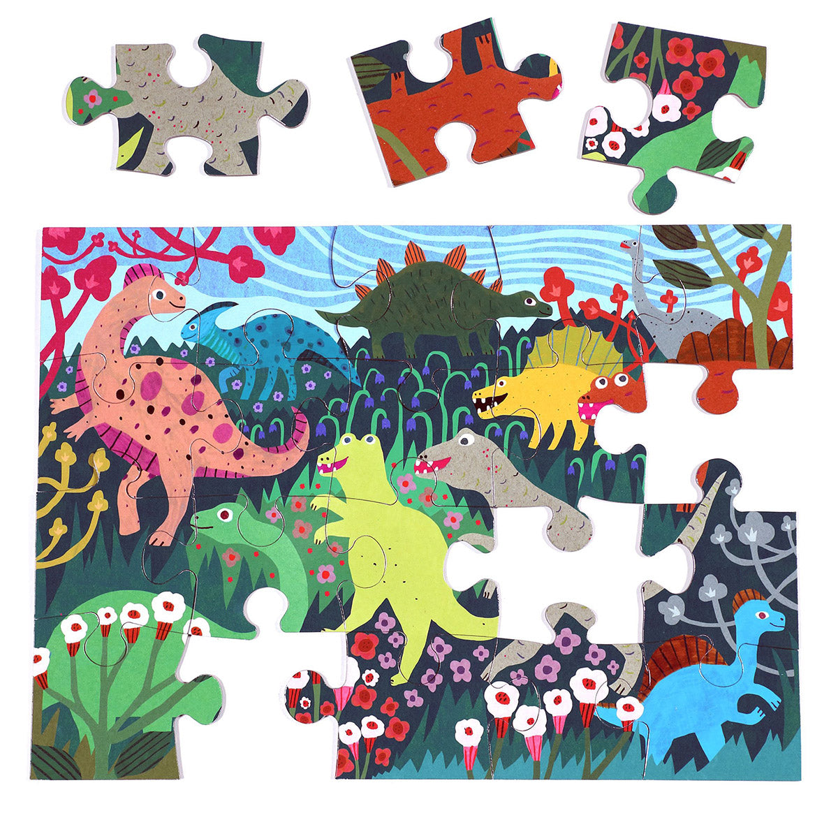 eeBoo 20 Piece Big Puzzle - Dinosaur Friends