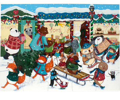 eeBoo 20 Piece Big Puzzle - Holiday Village