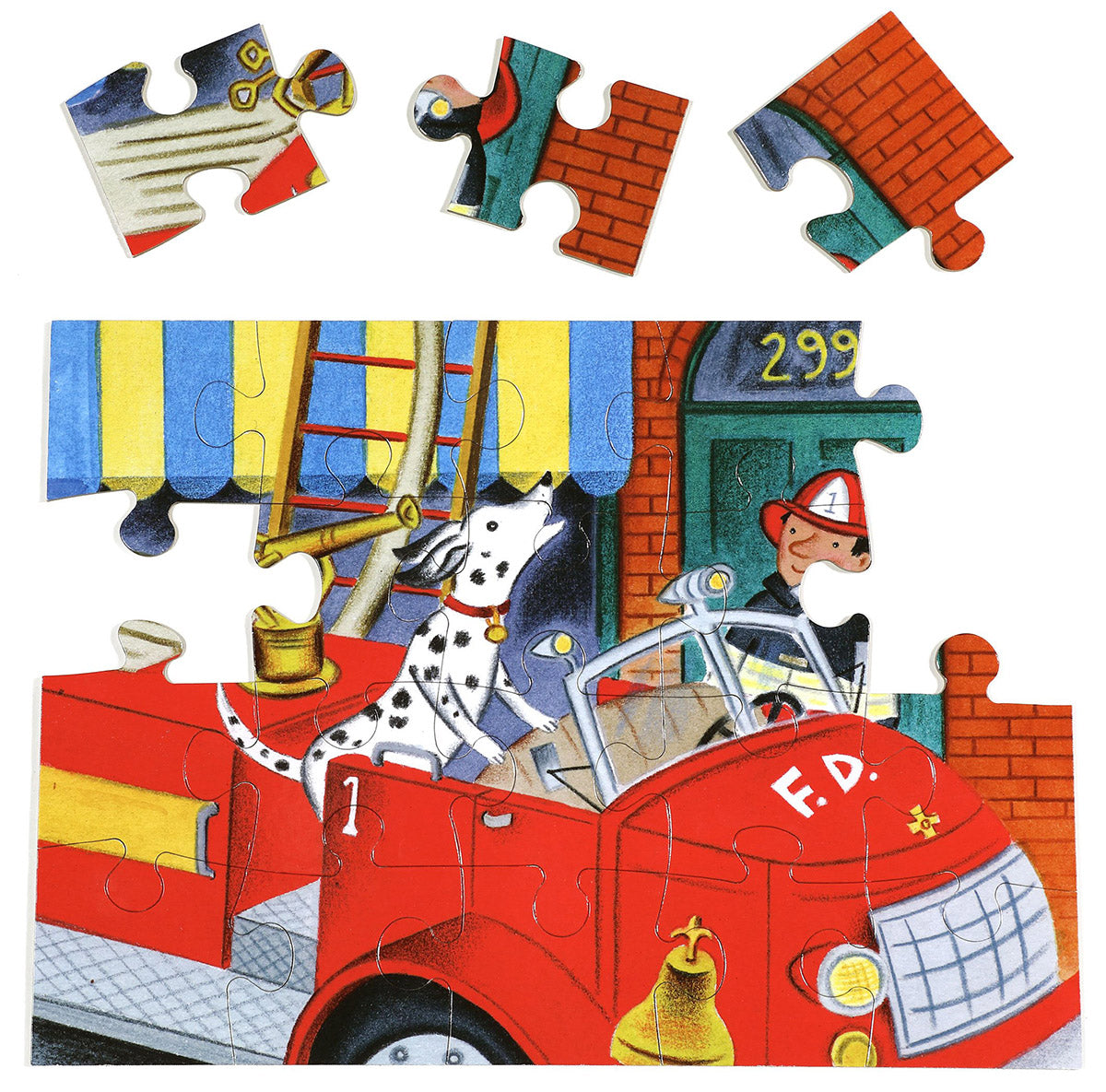 eeBoo 20 Piece Big Puzzle - Red Fire Truck