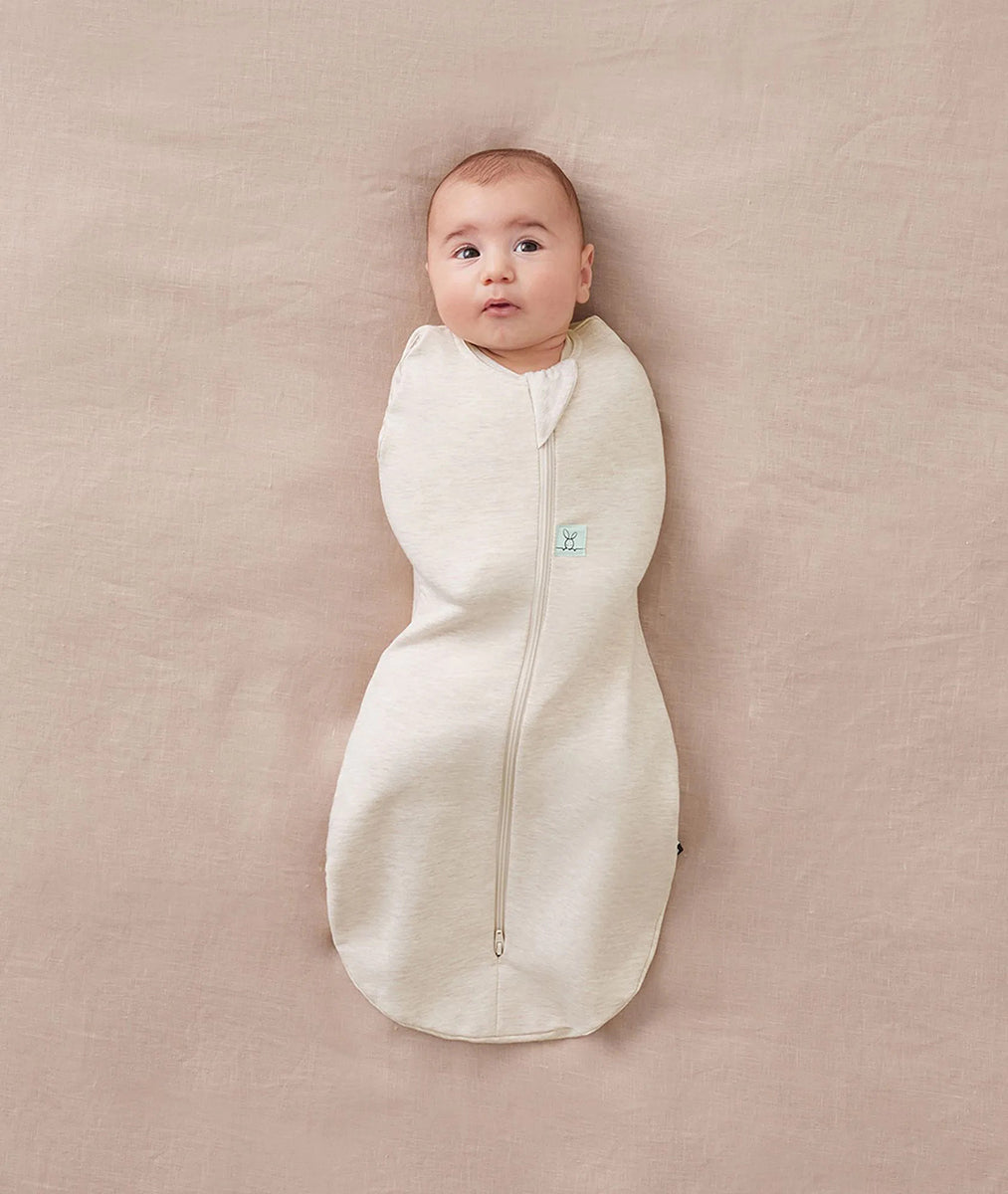 ergoPouch Cocoon Swaddle Sack 1.0 TOG - Oatmeal Marle, 0-3 Months