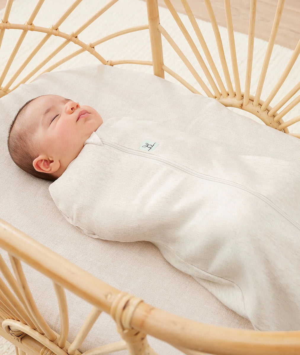 ergoPouch Cocoon Swaddle Sack 1.0 TOG - Oatmeal Marle, 0-3 Months