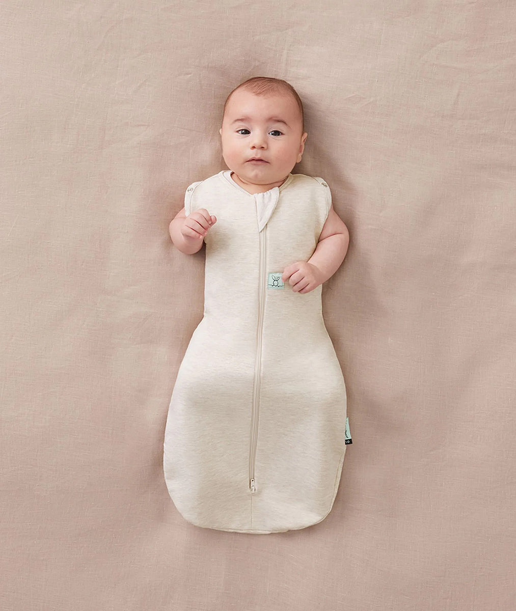 ergoPouch Cocoon Swaddle Sack 1.0 TOG - Oatmeal Marle, 6-12 Months