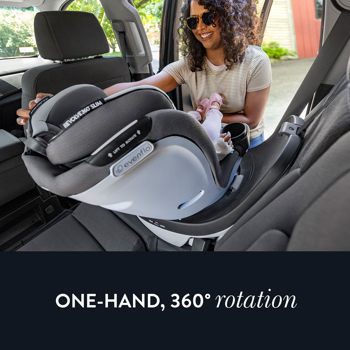 Evenflo GOLD SensorSafe Revolve 360 Slim 2-in-1 Rotational Convertible Car Seat - Obsidian