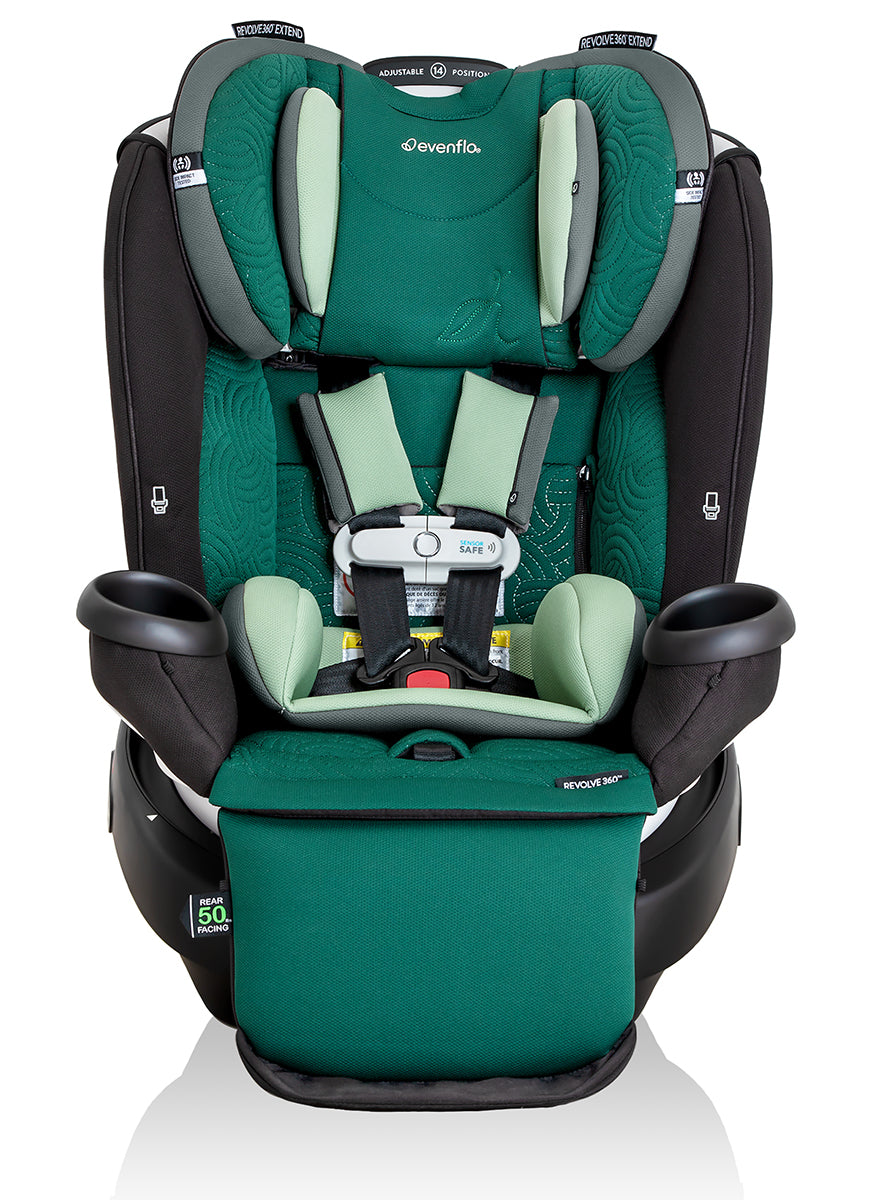 Evenflo GOLD SensorSafe Revolve360 Extend Rotational All-In-One Convertible Car Seat - Emerald Green (Green & Gentle)