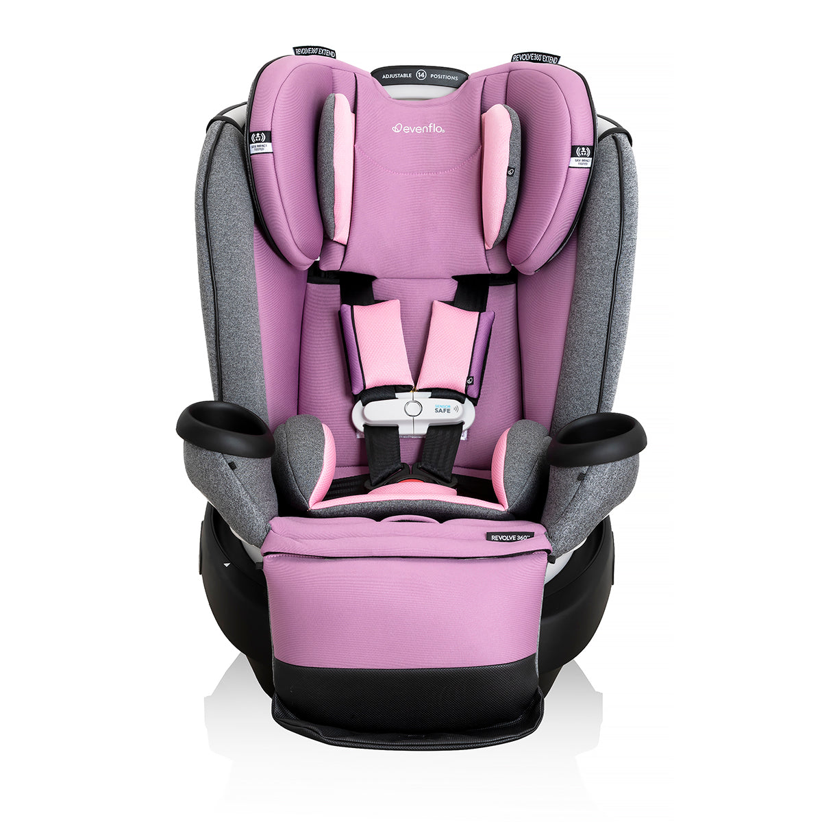 Evenflo GOLD SensorSafe Revolve360 Extend Rotational All-In-One Convertible Car Seat - Opal Pink