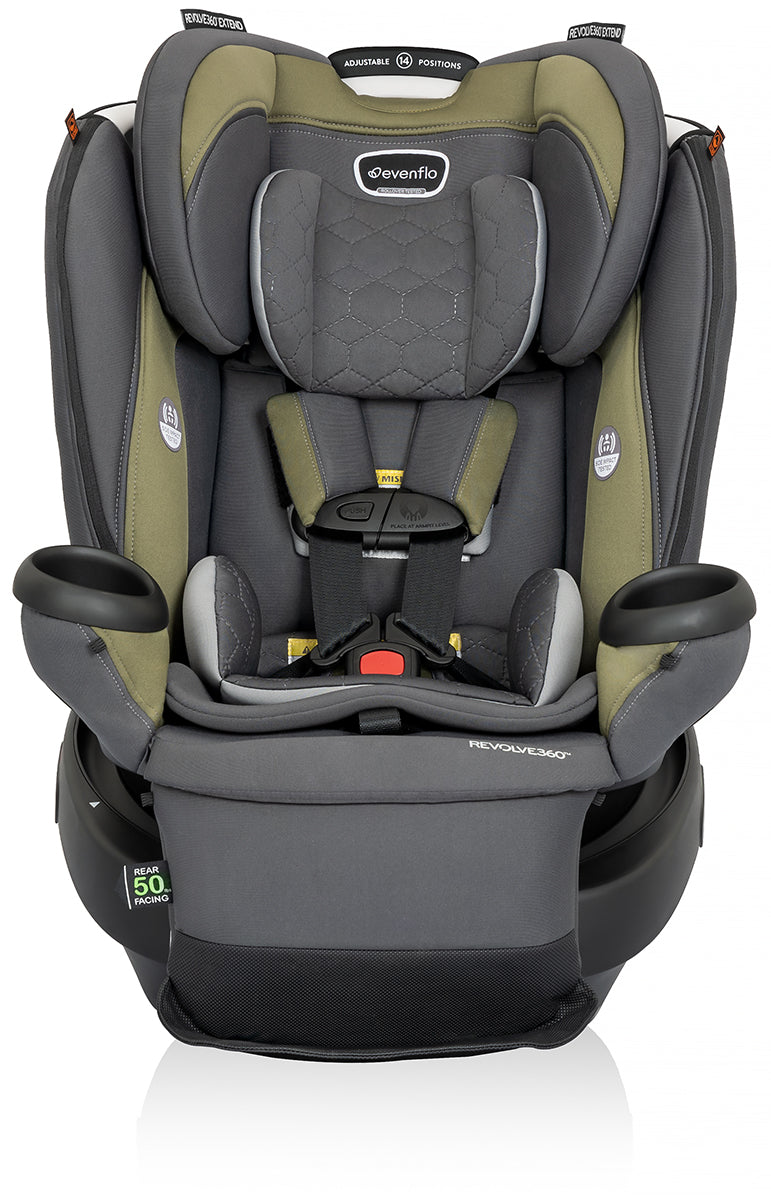 Evenflo Revolve360 Extend Rotational All-in-one Convertible Car Seat With Quick Clean Cover - Rockland Green