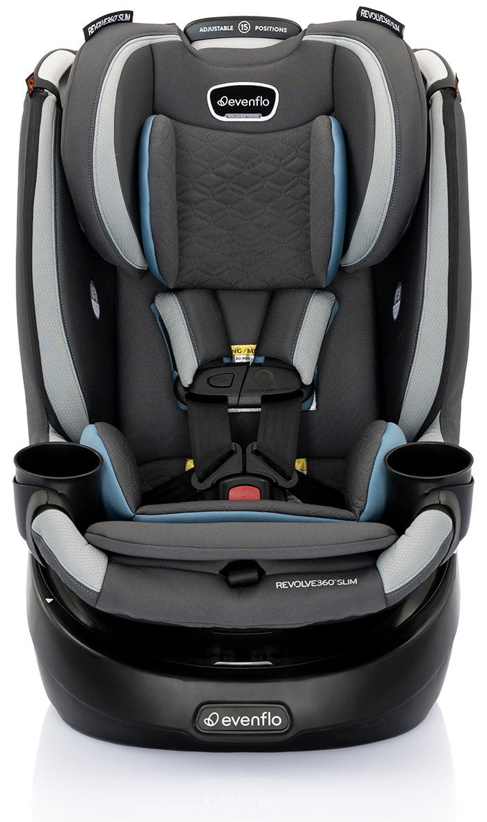 Evenflo Revolve360 Slim 2-in-1 Rotational Convertible Car Seat with Quick Clean Cover - Stow Blue