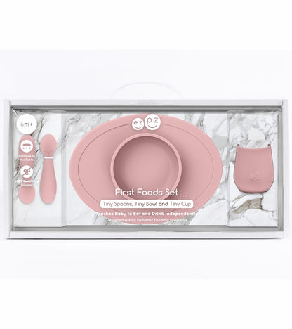 EZPZ Infant Bundle - First Foods Set + Oral Development Tools - Blush