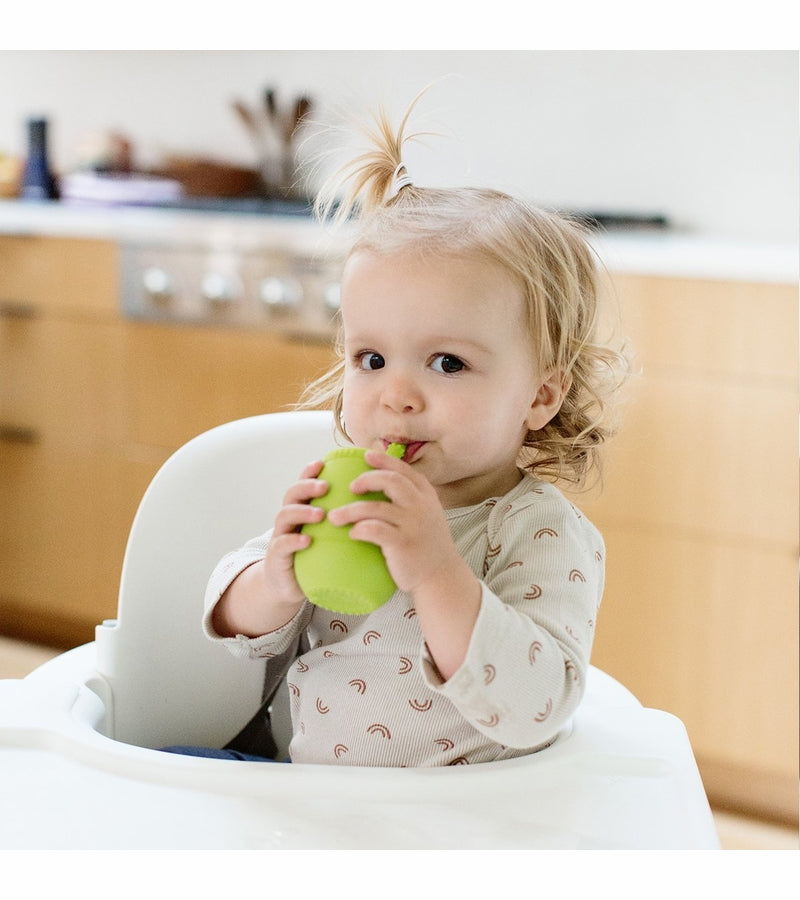 EZPZ Toddler Bundle - Mini Feeding Set + Mini Cup and Straw Training System - Lime