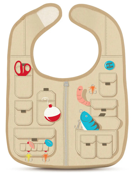 Fred & Friends Chill Baby Dressed To Spill Bib & Teether Set - Fisherman