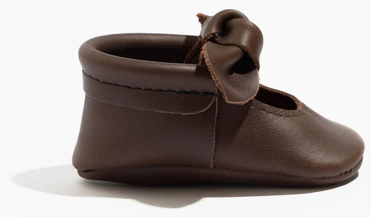 Freshly Picked Knotted Bow Moccasins, Size 3 - Espresso