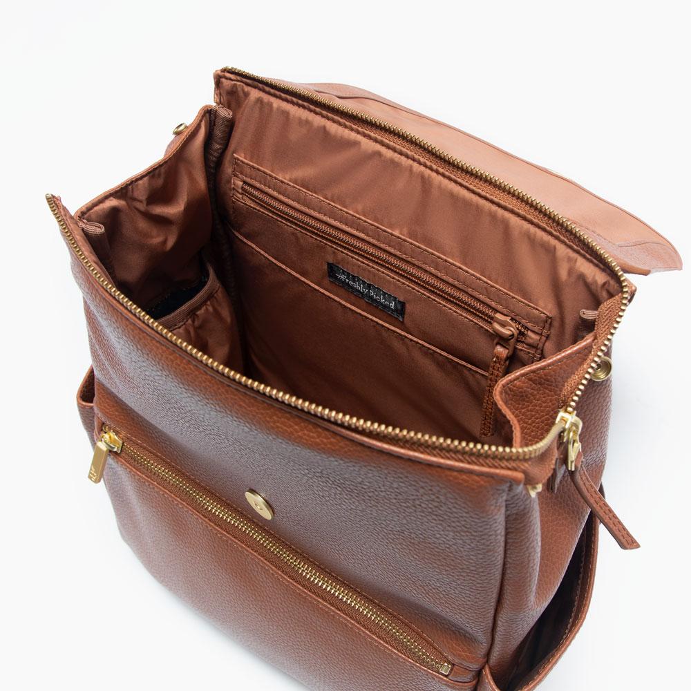 Freshly Picked Mini Classic Diaper Bag II - Cognac