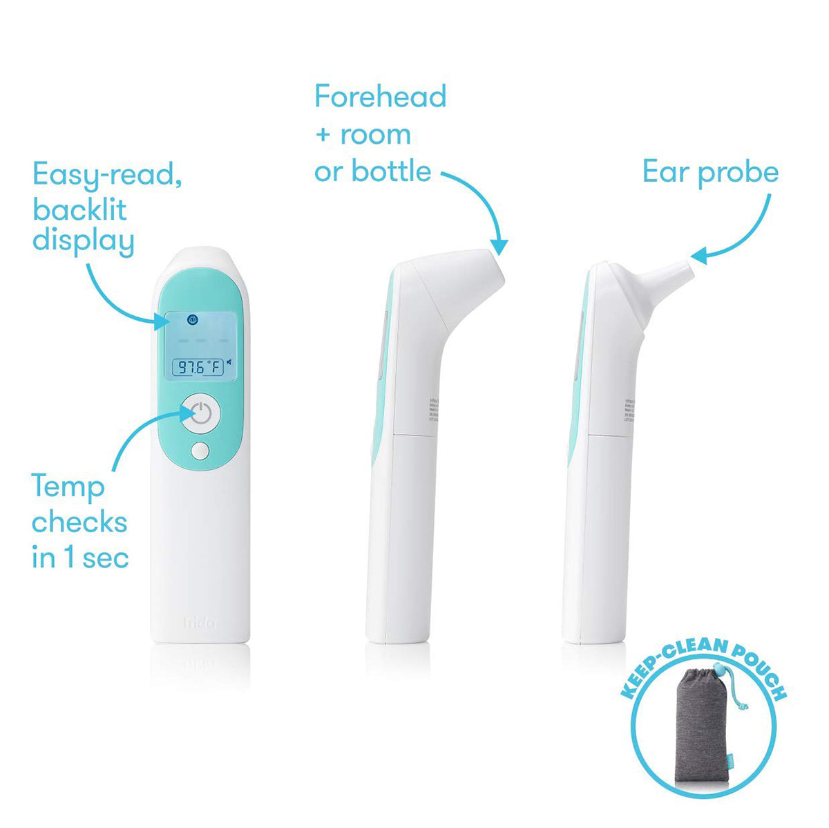 FridaBaby 3-in-1 Ear, Forehead + Touchless Infrared Thermometer