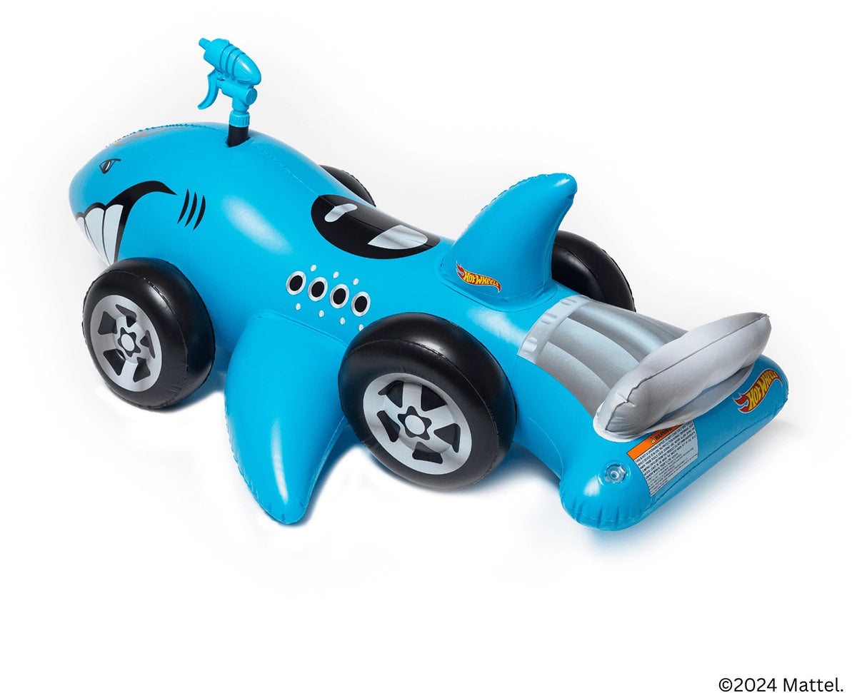 FUNBOY X Hot Wheels Kids Sharkruiser Pool Float w/ Water Squirter