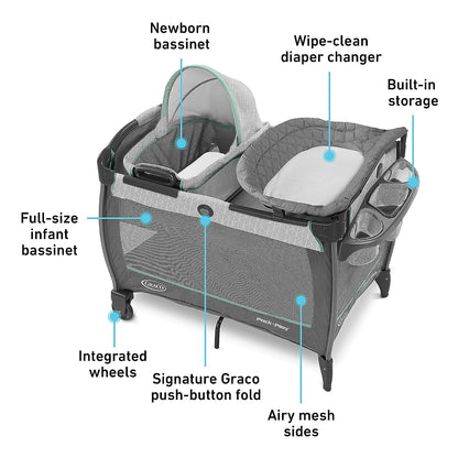 Graco Pack 'n Play Close2Baby Bassinet Playard - Derby