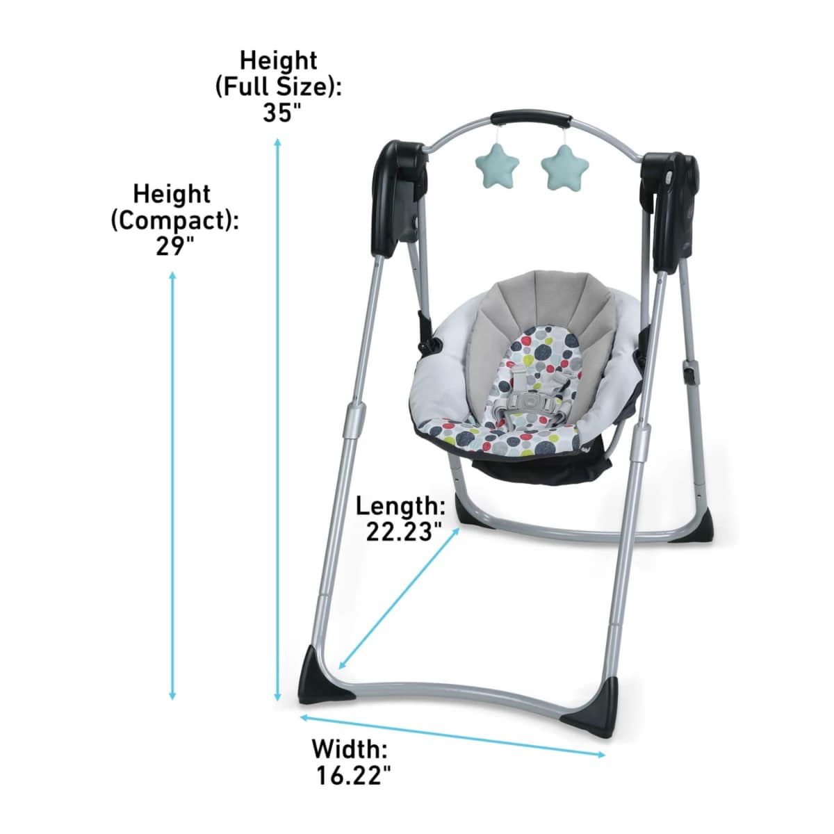 Graco Slim Spaces Compact Baby Swing - Etcher