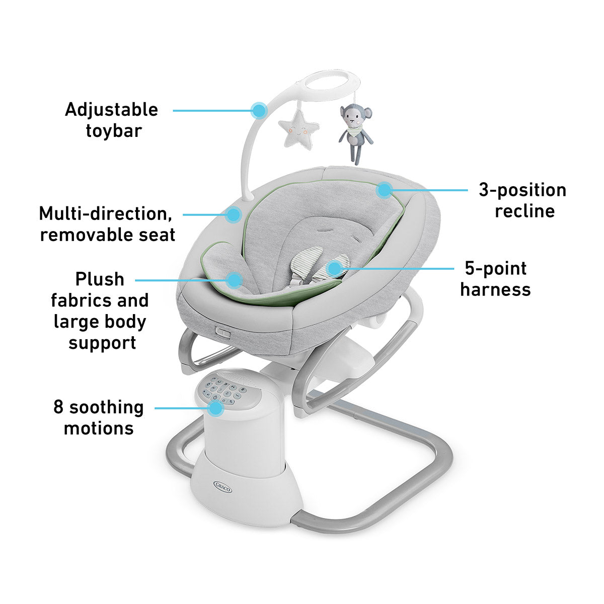 Graco Soothe My Way Swing with Removable Rocker - Madden