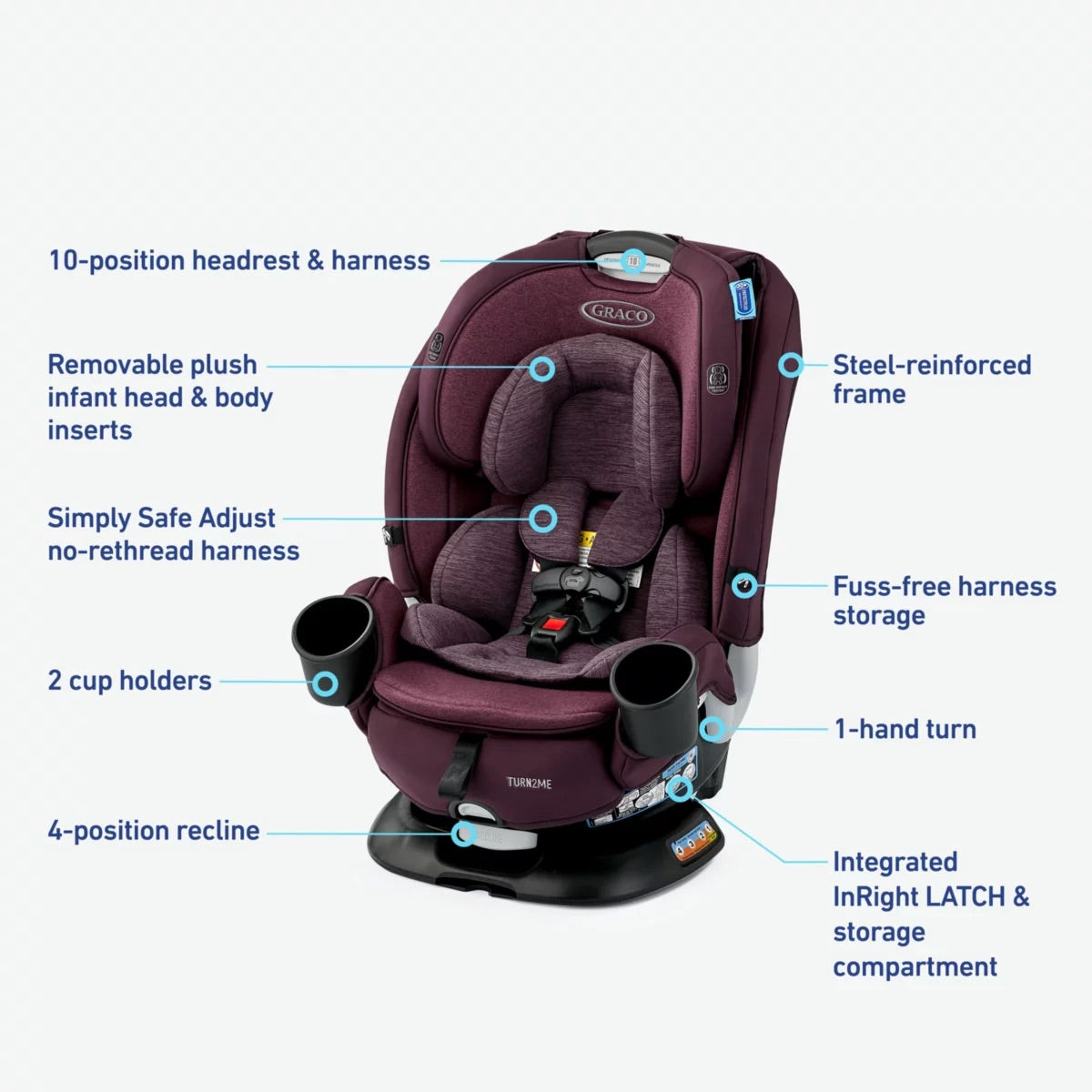 Graco Turn2Me 3-in-1 Rotating Convertible Car Seat - London