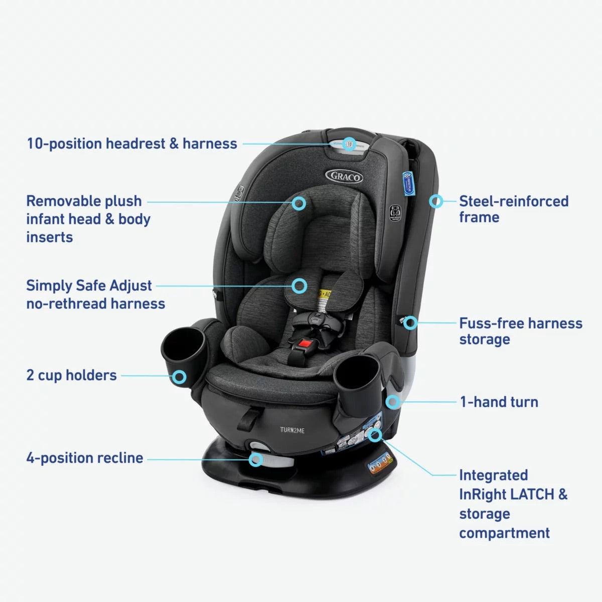 Graco Turn2Me 3-in-1 Rotating Convertible Car Seat - Manchester