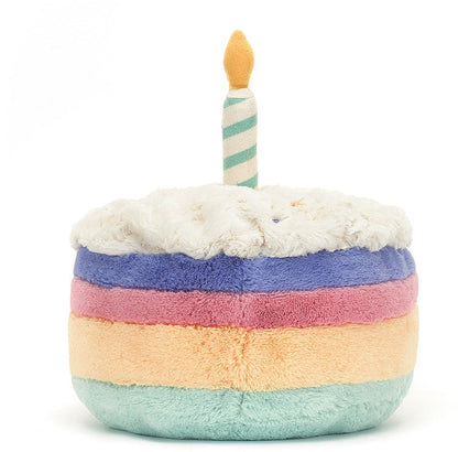 Jellycat Amuseable Rainbow Birthday Cake Large, 10"