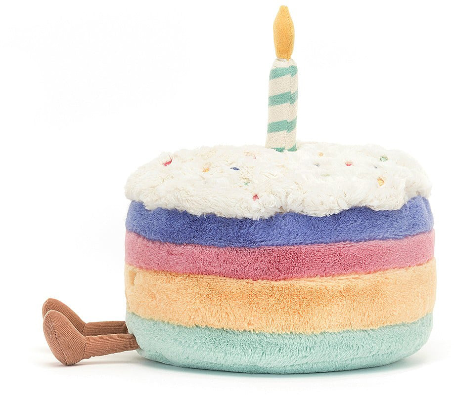 Jellycat Amuseable Rainbow Birthday Cake Large, 10"