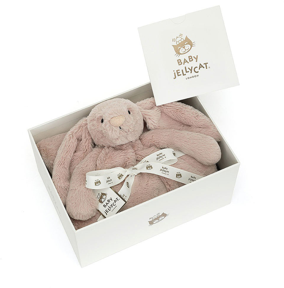 Jellycat Bashful Luxe Bunny Rosa Blankie, 28"