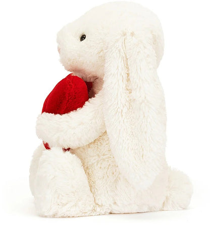 Jellycat Bashful Red Love Heart Bunny Medium, 12"