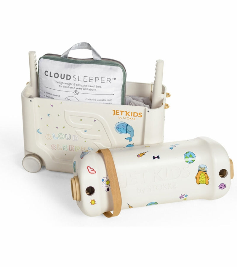 JetKids by Stokke BedBox V3 + CloudSleeper Inflatable Kids Bed Bundle - Full Moon