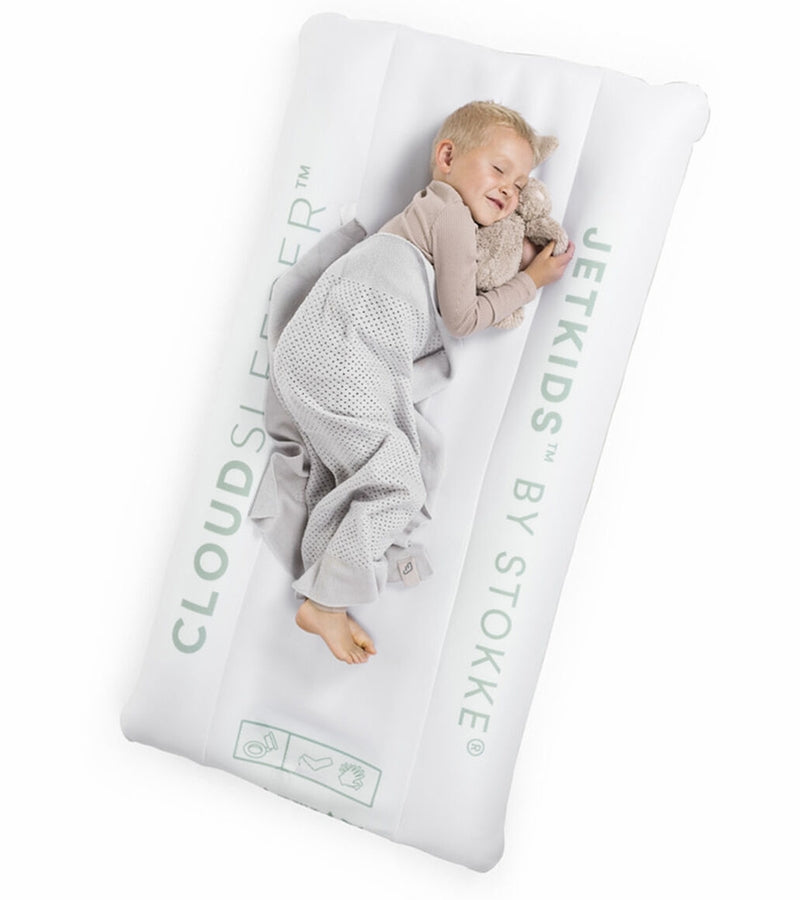 JetKids by Stokke BedBox V3 + CloudSleeper Inflatable Kids Bed Bundle - Creamy Cappuccino