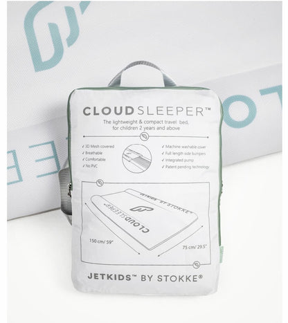 JetKids by Stokke BedBox V3 + CloudSleeper Inflatable Kids Bed Bundle - Creamy Cappuccino