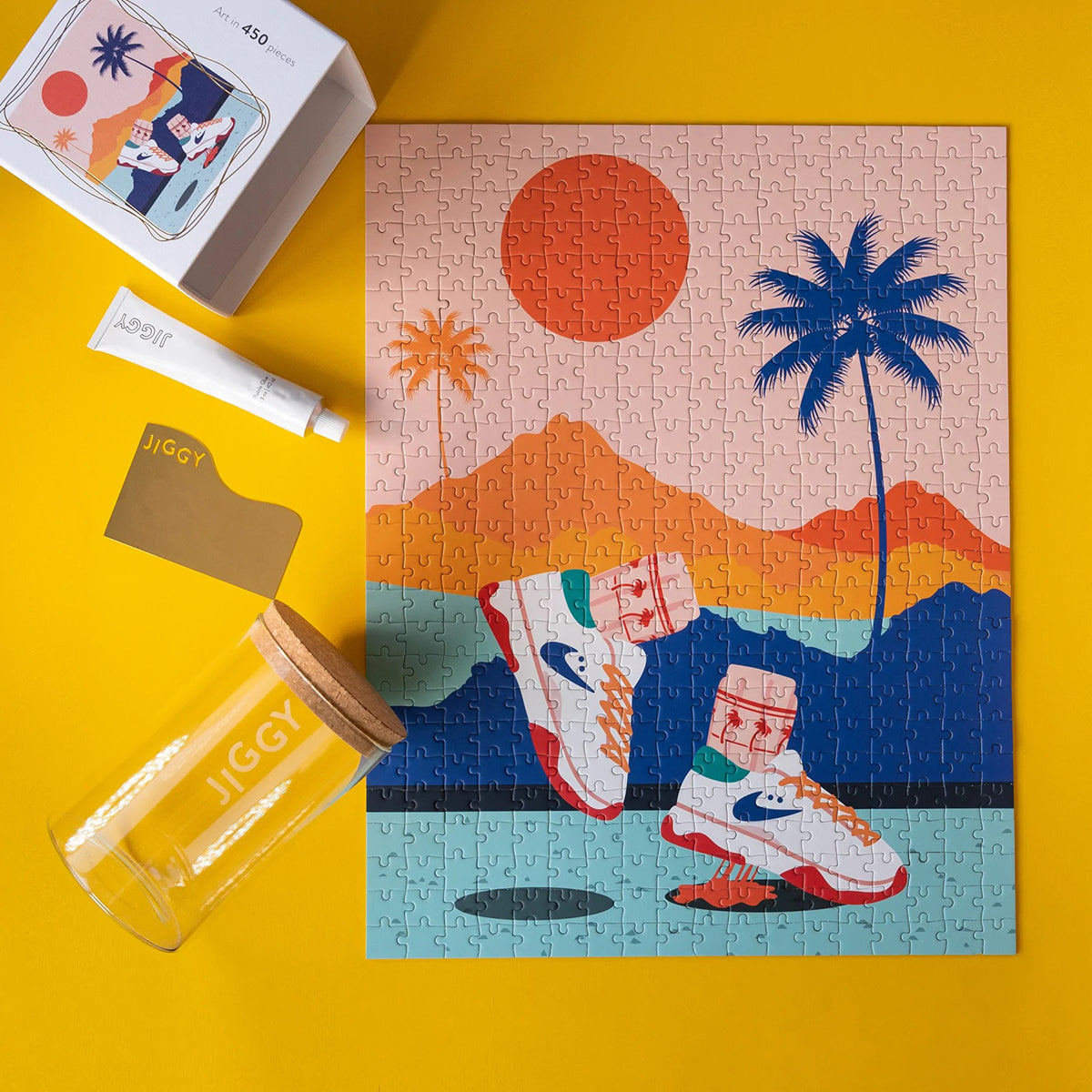 Jiggy 450pc Puzzle + Glue Kit - Cali Views by Domonique Brown