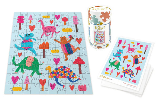 Jiggy Junior 100pc Puzzle - Dancing Animals by Archita Khosla