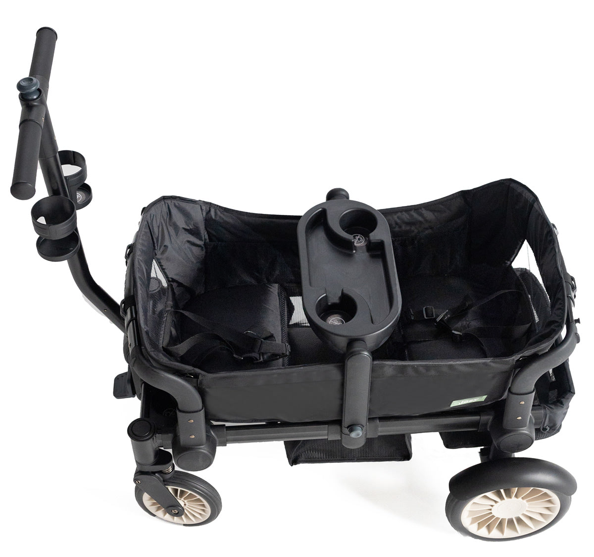 Joey (2 Seater) Stroller Wagon with 1 Canopy - Black