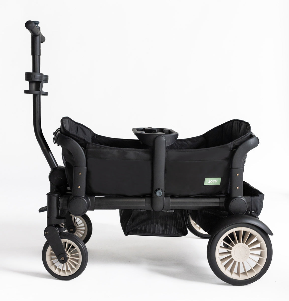 Joey (2 Seater) Stroller Wagon with 1 Canopy - Black