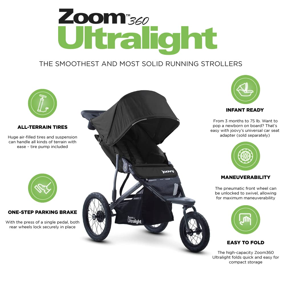 Joovy Zoom 360 Ultralight Jogging Stroller - Black